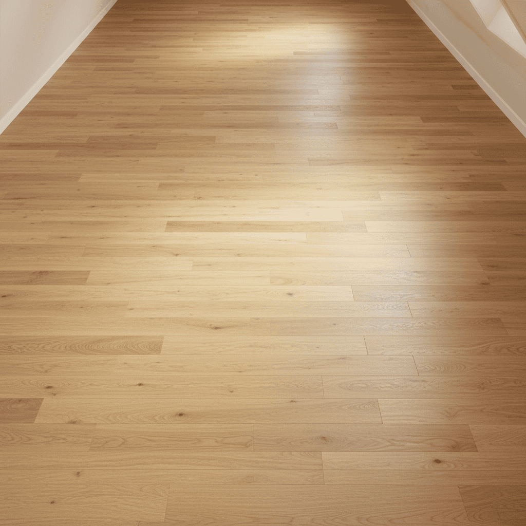 Light oak LVT luxury vinyl tile flooring being installed in a finished attic conversion